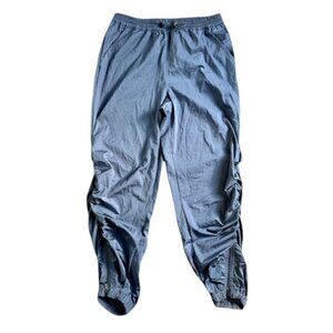 FREE PEOPLE Movement Back To The Future Pants Blue High Rise Ankle Zip Ruched Sm